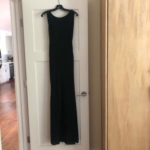 Ml Monique Lhuillier Black Cowl-Back Gown